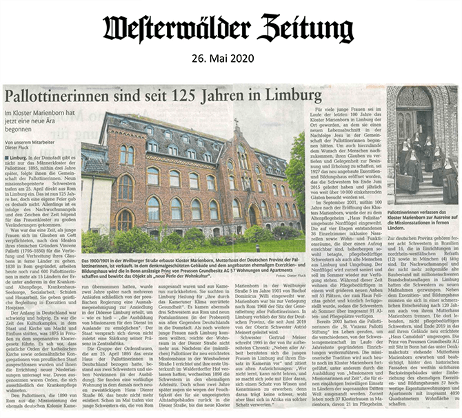 Pallottinerinnen sind seit 125 Jahren in Limburg